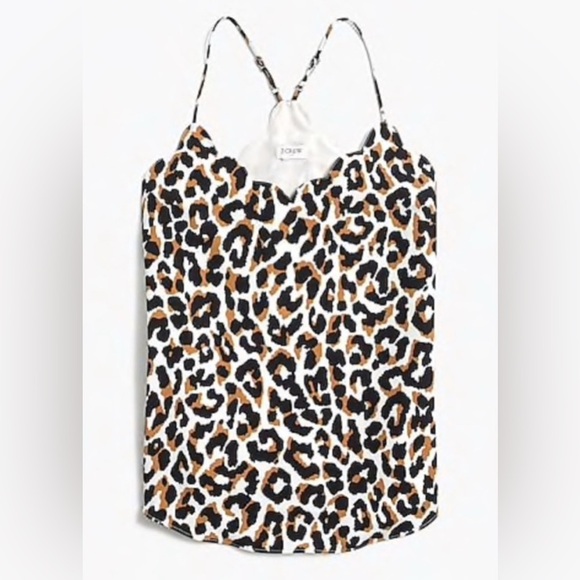 J. Crew Leopard Scalloped Edge Cami Spaghetti Strap 8 - Picture 3 of 14